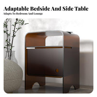 C-curved Storage Table hinged lid Lid Nightstand Minimalist design & aesthetic for Small areas
