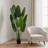 Low Maintenance Large Artificial Floor Plant No Watering Artificial Traveler's Palm Easy to Clean Faux Traveler's Palm Fade-Resistant for Allergy Sufferers, Living Room