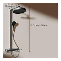 Temp-controlled shower faucet, wall mount