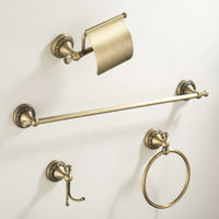 4 Pieces Lavatory Hardware Set Antique Bronze Towel Bar Set with Toilet Paper Holder Toilet Paper Holder for Homeowners