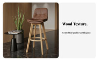 rotate Counter Stool with Backrest Modern Design Seating Furniture for Renters