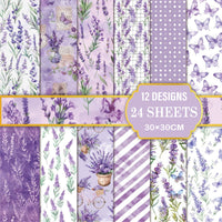 24 Sheets Floral Theme Craft Paper Floral Scrapbook Paper Vivid Prints for Collage