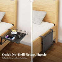 Foldable Bed Frame Shelf toolno-cost installation clamp-on Bed organizer Space-Saving