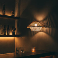 Retro Design Woven Paper Rope Lampshade Handwoven Woven Lamp Shade Natural Look Japanese Design Suspended Shade Nature Inspired for Cafe, Restaurant