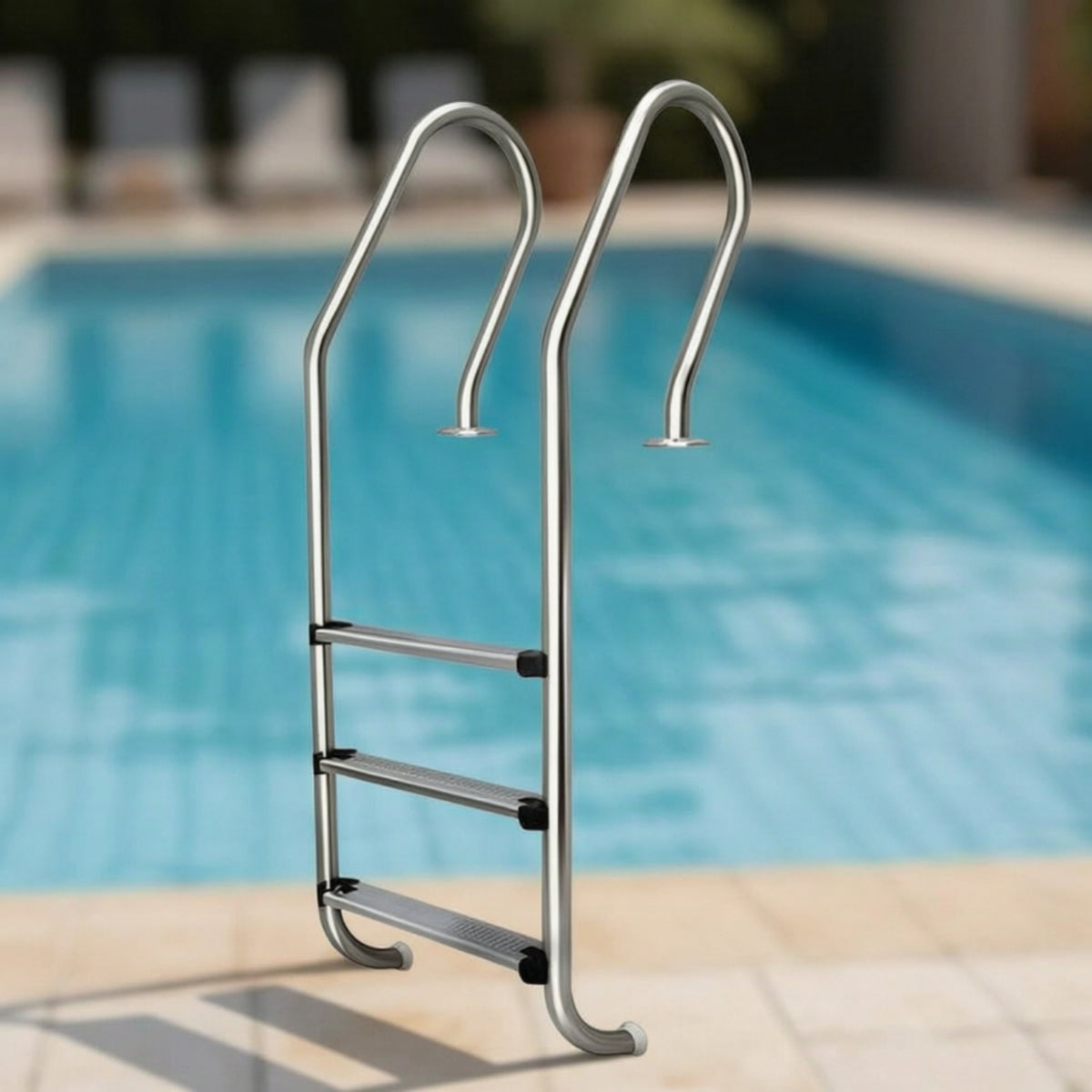 Stainless Steel Pool Ladder Non-Slip Pool Ladder with Handrails Rust Resistant