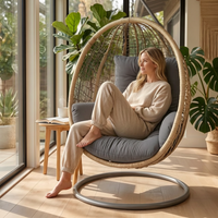 Thickened Waterproof Hanging Basket Chair Cushion with Backrest for Swing and Office Chairs