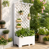 Trellis for Climbing Plants, Synthetic Material Trellis, Perfect for Garden and Balcony, Robust Planter Box