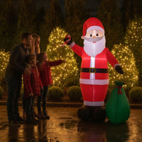 Giant Inflatable Santa with Gift Sack Large Inflatable Santa Santa Festive for Homeowners