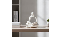 Reader Figurine Abstract Reading Statue Minimalist Sculpture with Book for Readers, Study, Office