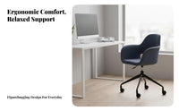 archedd spine Rolling Chair Height Adjustable rotate Seat Space Saving for Bedroom