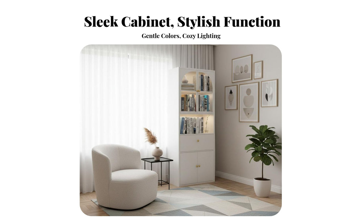 Floor Standing Steel Bookcase Dust-Resistant Multi-Layer Storage Cabinet Large Capacity Tall Storage Cabinet for Children, Living Room, Study