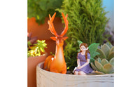 Fairy and Deer Ornament Glow in the Nighttime Fairy Garden Figurines Miniature Deer Figurine for Bonsai Display, Yard Decor