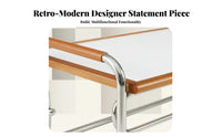 Wood Top Metal Frame Coffee Table Modernist Design Rectangular Coffee Table Small Apartment Perfect for Retro Aesthetic
