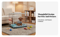 Easy to Clean Foldable Wire Dog Enclosure Installation-No-Assembly Collapsible Pet Kennel with Tray Escape-Proof Lock Indoor Metal Cat Enclosure Multi-Level for Travel