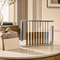 Abacus Ornament Silver-Tone Decorative Abacus Modern Decoration for Collectors, Office