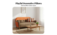 Nordic artistic dual-color Sofa Small Space suitable Upholstered Couch Retro and aesthetic Loveseat space-efficient Size for Apartment Dwellers, Design aficionados, Young Adults, Living Room, Lounge Area, Bedroom, Home Office
