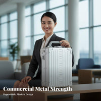Hard-Sided Briefcase Combination Lock Metal Lockbox Portable Design for Worksite
