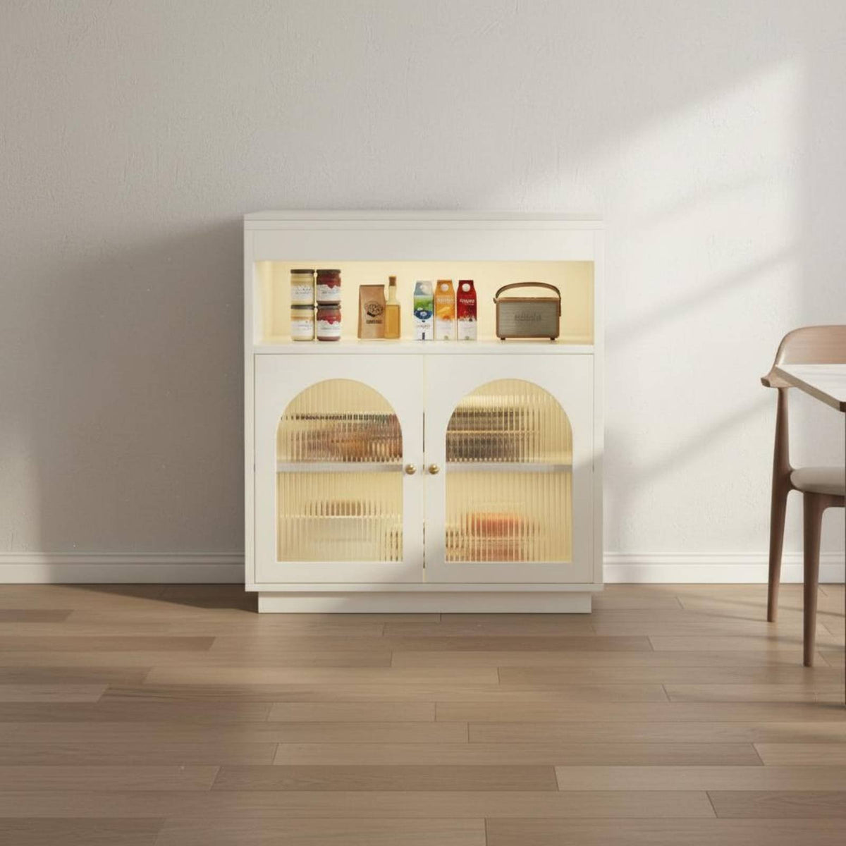 Multifunctional Partition Cabinet Featuring Modern Kitchen Island Cabinet Extendable Bar Table Closed Storage Open Shelves Suitable for Adults Apartment Dwellers Small Areas