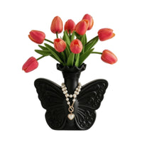 Butterfly Vase Lightweight Vase with Pearl Necklace Aesthetic for Entryway