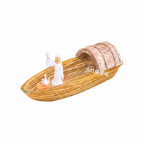 Aquatic Aquarium Landscape Boat Handmade Floating Boat Ornament for Garden