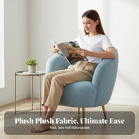 Upholstered Barrel Chair Light Luxury Aesthetic Living Room Furniture Plush Upholstery Wrap-Around Backrest for Lounge Area