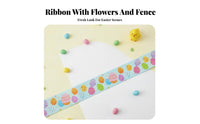 Easter Grosgrain Ribbon Festive Designs Bunny and Egg Print Ribbon Bright Colors for DIY Enthusiasts, Kids, Gift Wrapping, Hair Bow Making