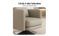 Round Rotating Armchair Modern Design Rotating Barrel Chair Curved Backrest Oversized for Business Owners, Readers, Showroom