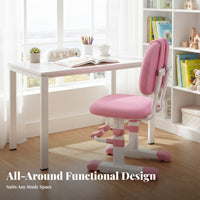 Adjustable child's Desk Chair Breathable Cushion Study Seat Integrated Footrest