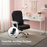 Adjustable Height Rolling Task Chair Ergonomic Backrest Upholstered Rolling Chair Modern Design Home Seating Sturdy Base for Students, Teenagers, Adults, Dormitory, Bedroom, Study Room