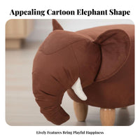 Elephant-Shaped Ottoman creature Design Padded Footrest Non-Slip Feet for Bedroom