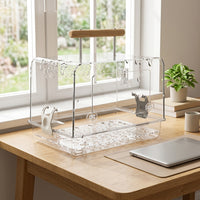 Portable Acrylic Bird Cage, Rectangular Acrylic Cage with Grate and Tray, Mobile Avian Cage for Parrot Trips, Indoor Outdoor Portable Bird Cage