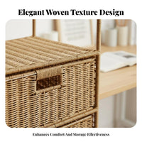 Rattan Storage Cabinet Space-Saving Nordic Desk Organizer Desk Drawer Organizer for Students