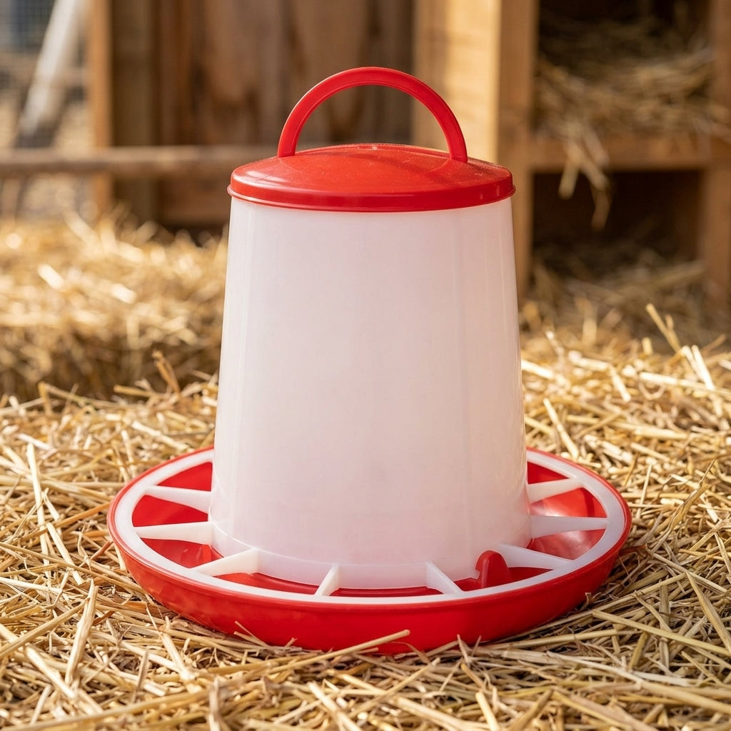 Chicken Feeder Poultry Feeder Chick Feeding Plastic Bucket Type Yellow