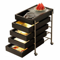 2-Tier Trolley with Drawer Space-Saving Mobile Furniture Easy Assembly