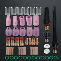 53 Pieces -Compatible -17 18 26 Torch Parts Multiple Sizes Welding Gas Lens Kit Easy to Install Welding Torch Kit for Welders, Workshop, Garage