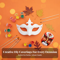 DIY Project Unpainted Paper Pulp Mask Creative Fun Blank Paper Pulp Masquerade Form Lightweight Craft Supply Assorted Designs for Children, Teachers, Kindergarten, Halloween Events, Stage Performance, Theatrical Productions