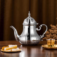 Stainless Steel Moroccan Teapot with Gold Finish