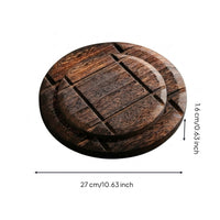 2 Pieces Wooden Hot Pad Thick Hot Pad with Carved Groove Solid Wood Tableware for Dining Table, Kitchen Counter