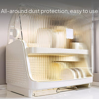 2-Tier Dish Rack Kitchen Organizer with Drain Cabinet