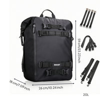 Structured Motorcycle Luggage Bag Soft-Sided Motorcycle Bag with Mounting Straps Heavy-Duty Tear-Resistant for Motorcyclists, Commuters, Weekend Rides
