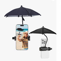 Mini Clip-On Umbrella for Phone, 24cm, Metal Soft Handle, Sun Protection