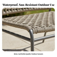4 Pieces Waterresistant 4-Piece Woven Sofa Set sun-resistant outsidedoor Furniture Weather-Resistant Patio Seating Group Includes pads for Hotel Owners, Homeowners, Families, Courtyard, Garden, Backyard, Balcony