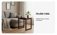 2-Tier C-Shaped Table Rounded Corners Household Furniture Slide-Under Design