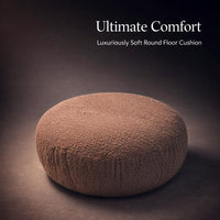 Round Teddy Fleece Floor Cushion, Large Floor Cushion Seating, Soft Thick Floor Pillow, Modern Minim - Image 10