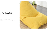 machine-washable Cover Triangle Lounger Chair Easy to Clean Bean Bag snug Floor Sofa No Assembly Required for Apartment Dwellers, Adults, Students, Balcony, Living Room, Bedroom, book corner corner