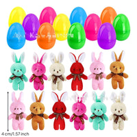 Prefilled Stuffed Bunny Filled Egg Soft and Soft Mini Rabbit Keychain Safe Materials for Children, Toddlers, Gift Exchange, Holiday Parties
