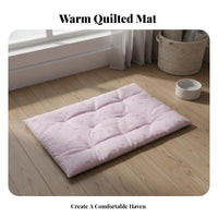 Winter Warmth Washable Dog Mat Thick Cotton Filling Dog Sleeping Pad Cartoon Print for Crate, Indoors, Living Room