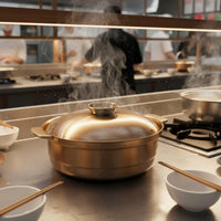 Induction Hot Pot Commercial Grade Stainless Steel Stew Pot Even Heating Stockpot with Lid for Restaurant