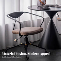Retro design Ergonomic Rolling Chair Nordic Design Wheeled Shell Chair Height Adjustable rotate Seat centerrear support for Home Workers, Students, Adults, Study Room, Workstation, Bedroom
