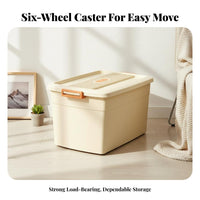Rolling Underbed Box With casters Storage Container Stackable for Closet, Renters